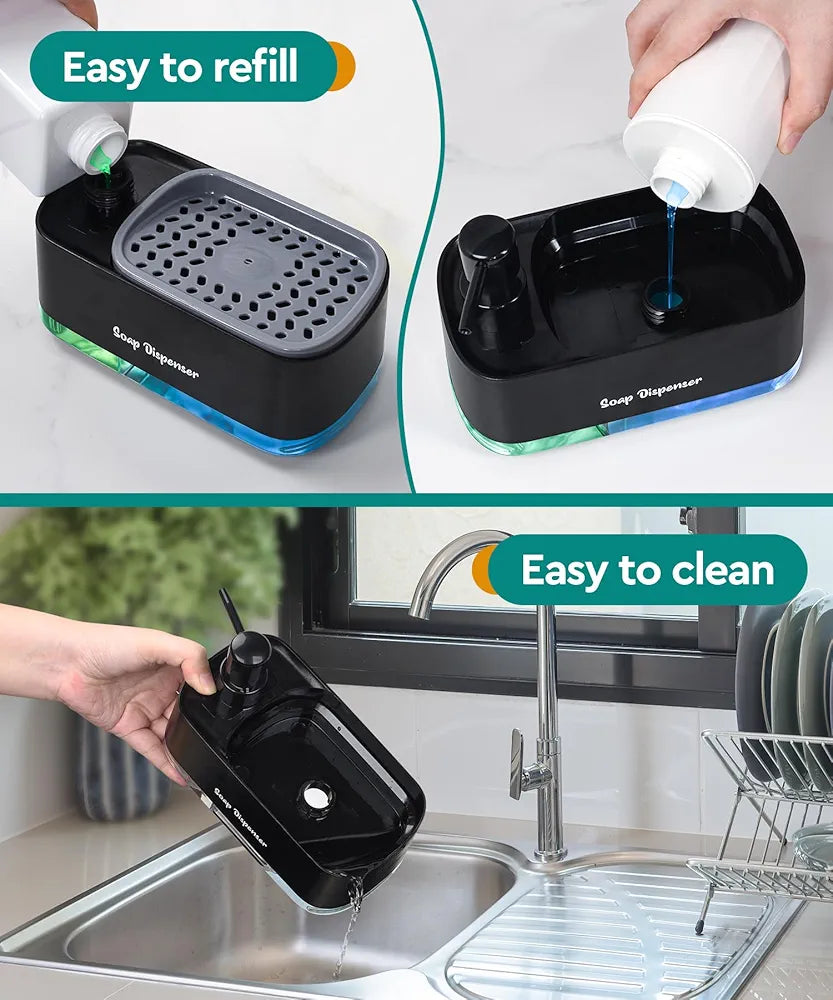 3-in-1 Multi-Functional Kitchen Soap Dispenser Set