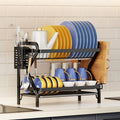 Premium 2-Tier Dish Drying Rack with Utensil Holder & Cutting Board Slot