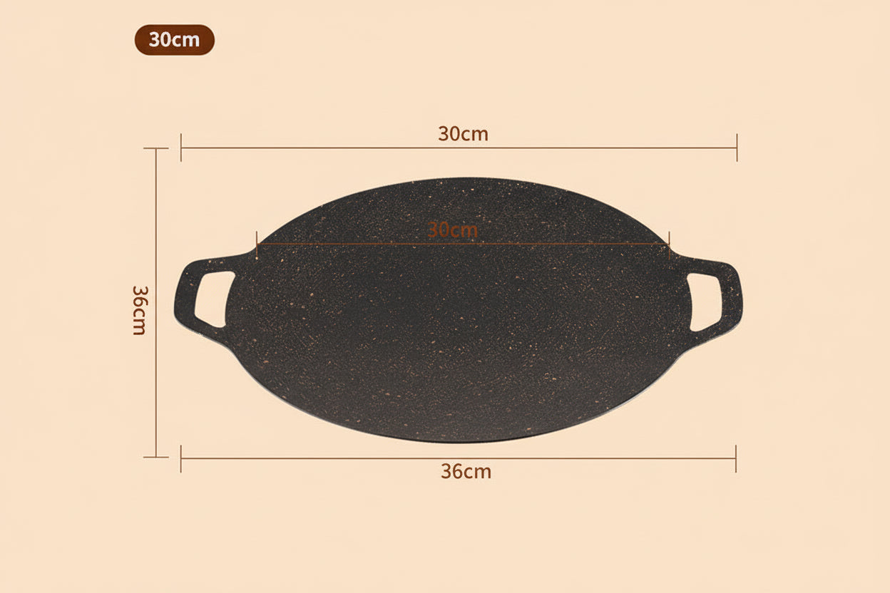 Multi-Griddle Tawa Iron Plate – Korean-Style Barbecue Grill (30cm)