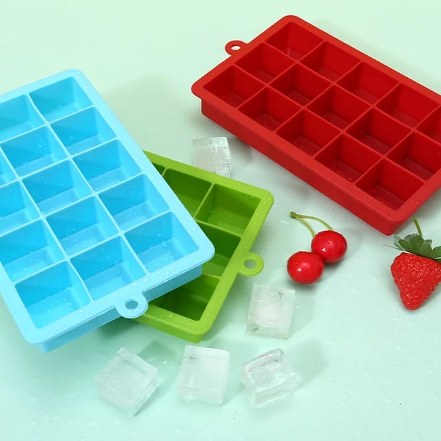 15-Grid Ice Cube Tray with Lid