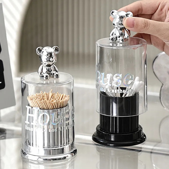 2 Pcs Bear Topped Transparent Organizer