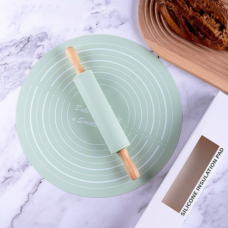 Non-Stick Silicone Dough Mat & Adjustable Rolling Pin Set