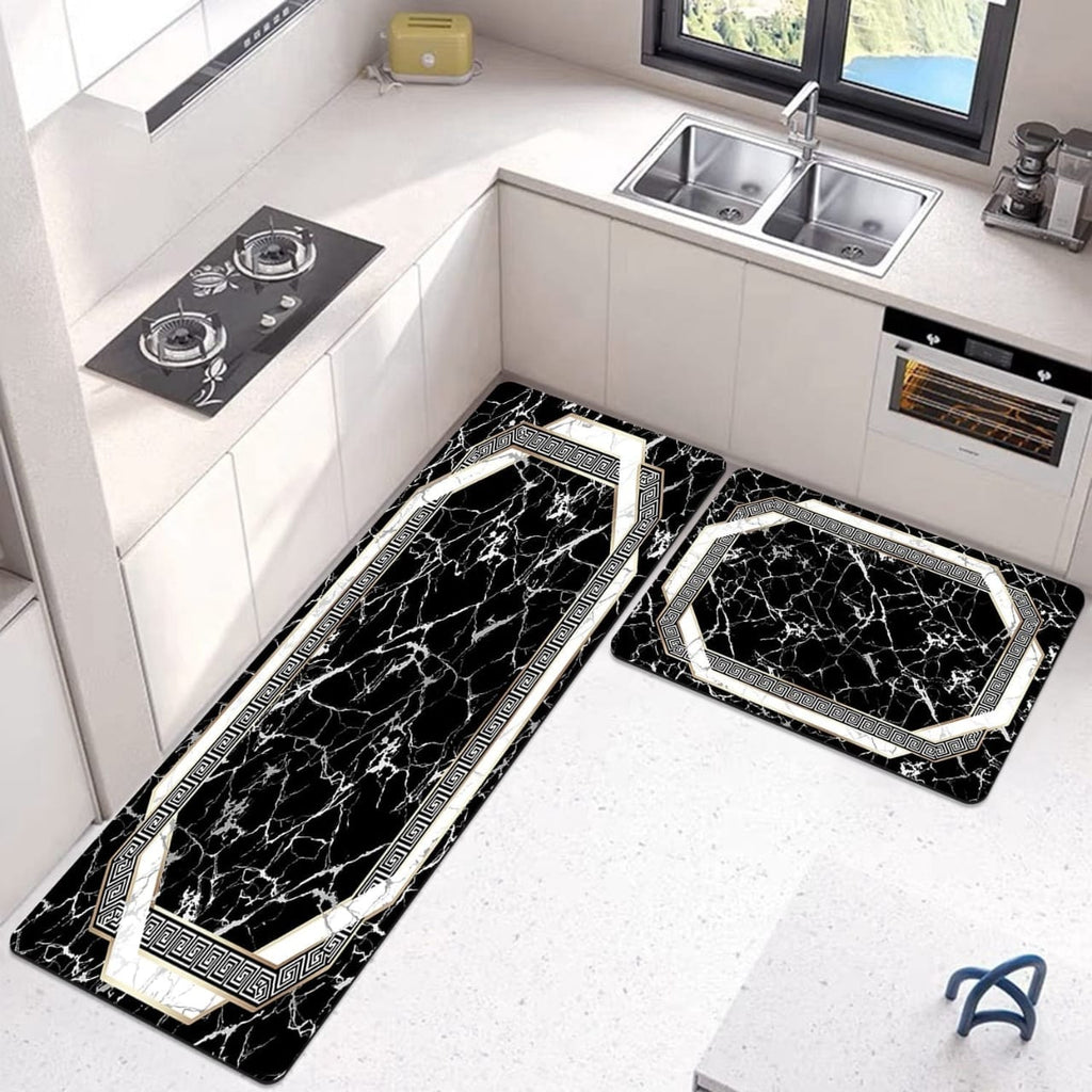 2-Piece Premium Quality Large Runner & Mat Set – Elegant Napa Leather Finish with Anti-Slip Base