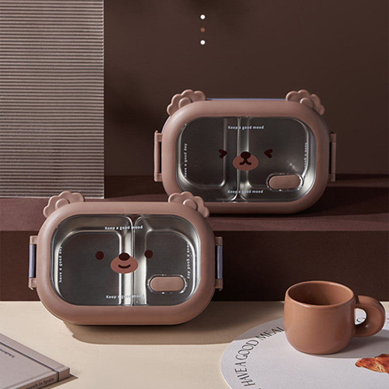 2 Compartments Stainless Steel Lunch Box