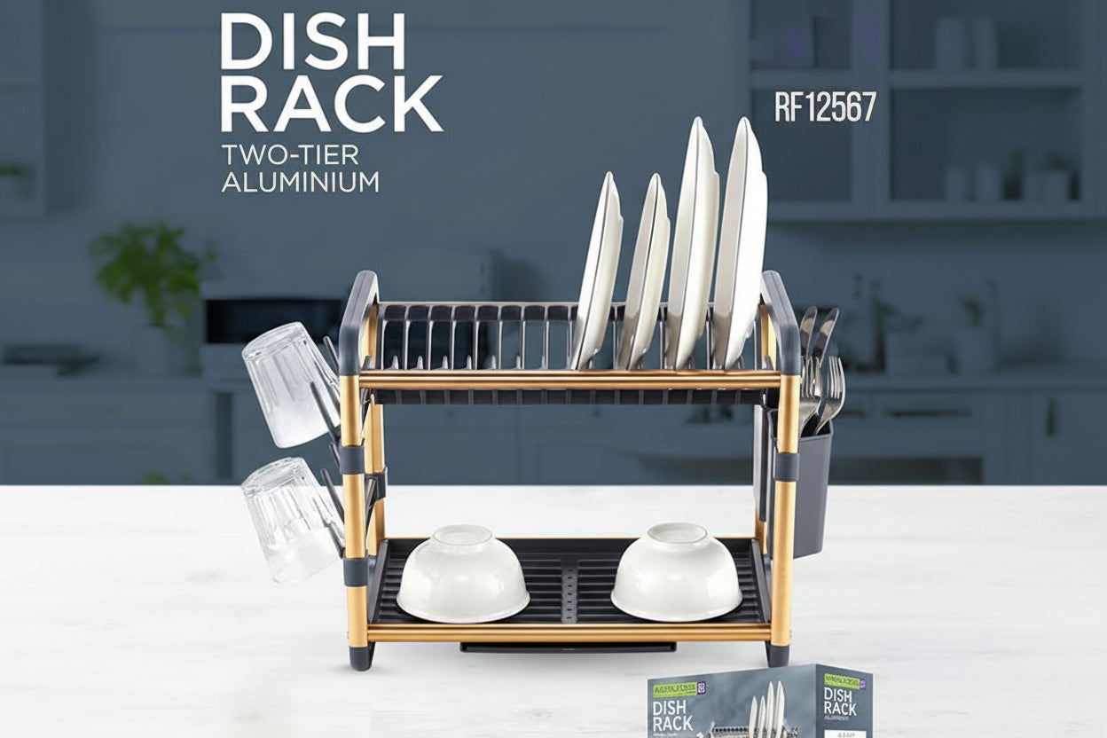 Aluminum Dish Drainer Rack – 2-Tier