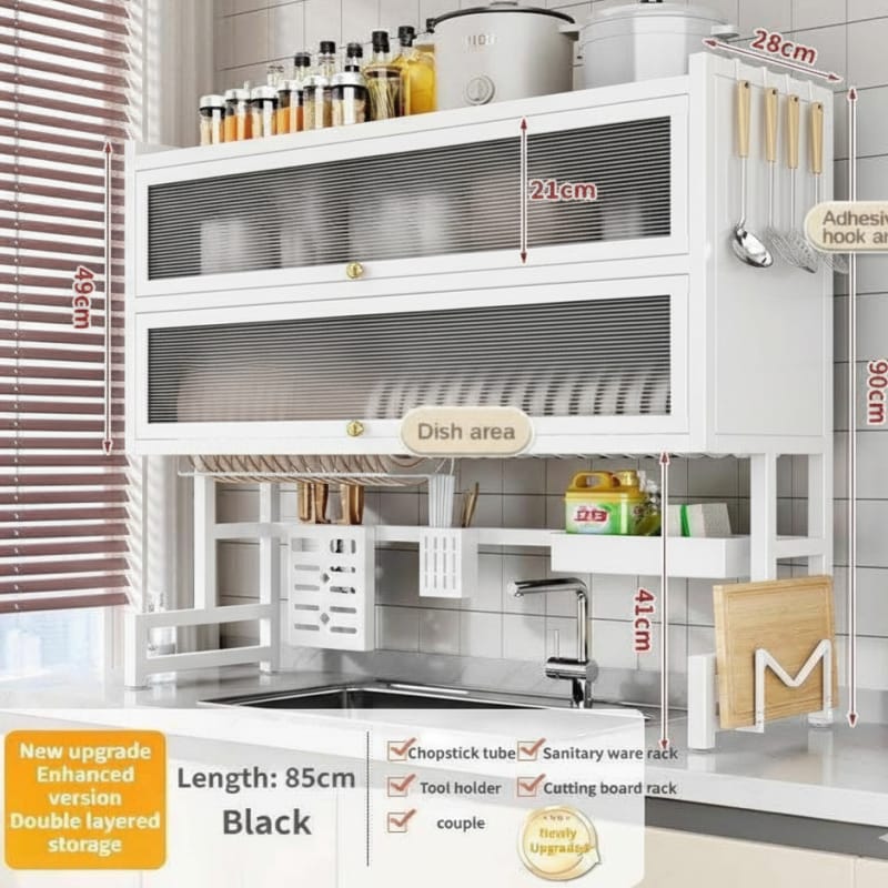 Premium Over-the-Sink Dish Drying Rack & Cabinet.