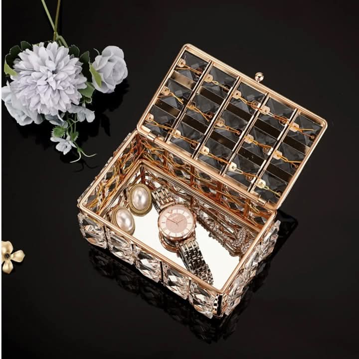 Light Luxury Metal Crystal Jewellery Storage organizer