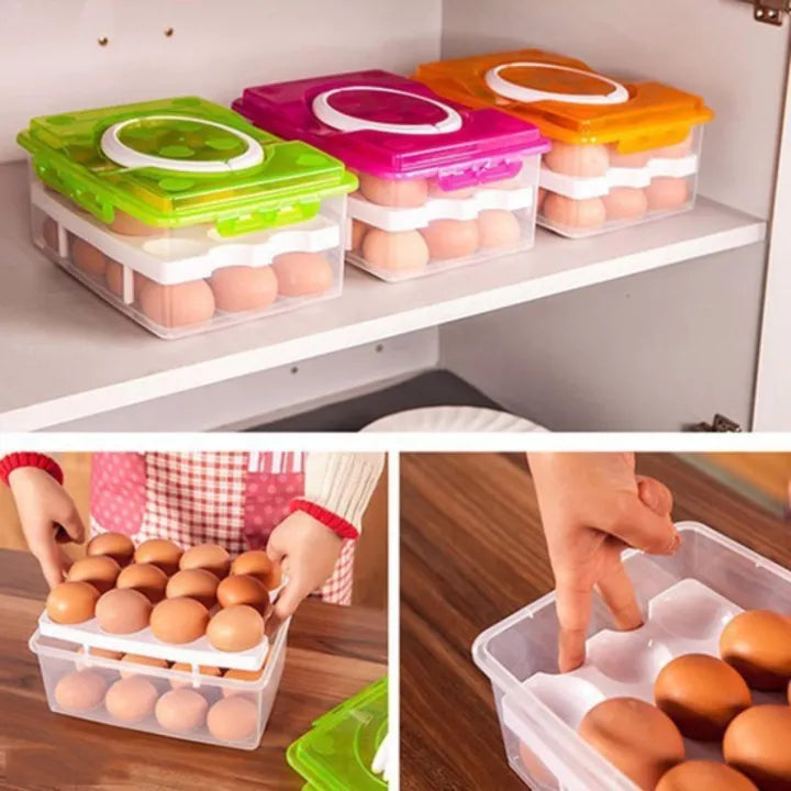 24 Grid Egg Holder Double Layer Storage Box