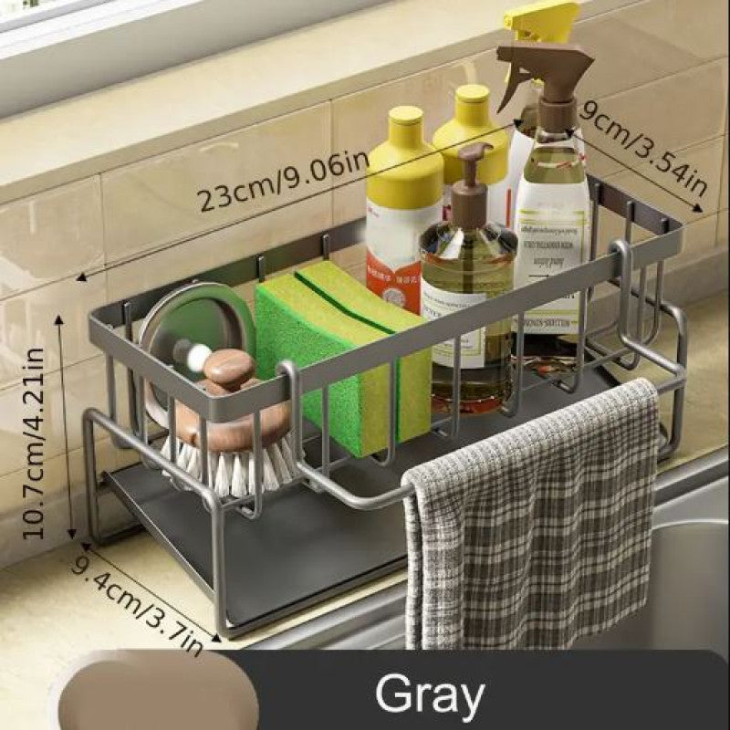 Premium Sinkside Sponge Rack & Organizer Metal