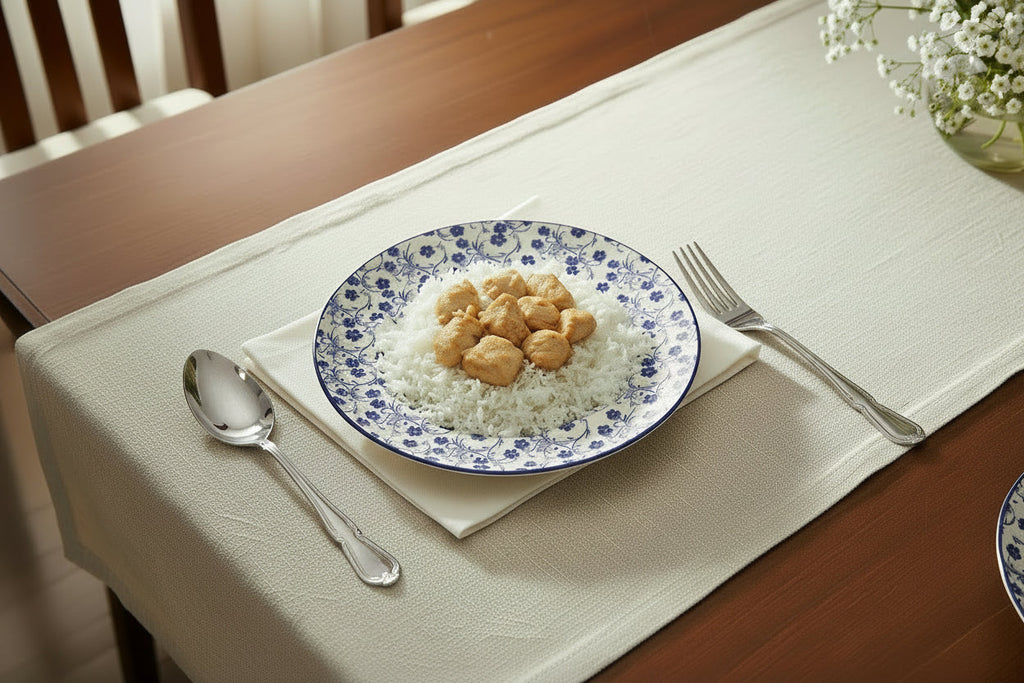 Danny Home Blue Floral Ceramic Flat Plate Collection