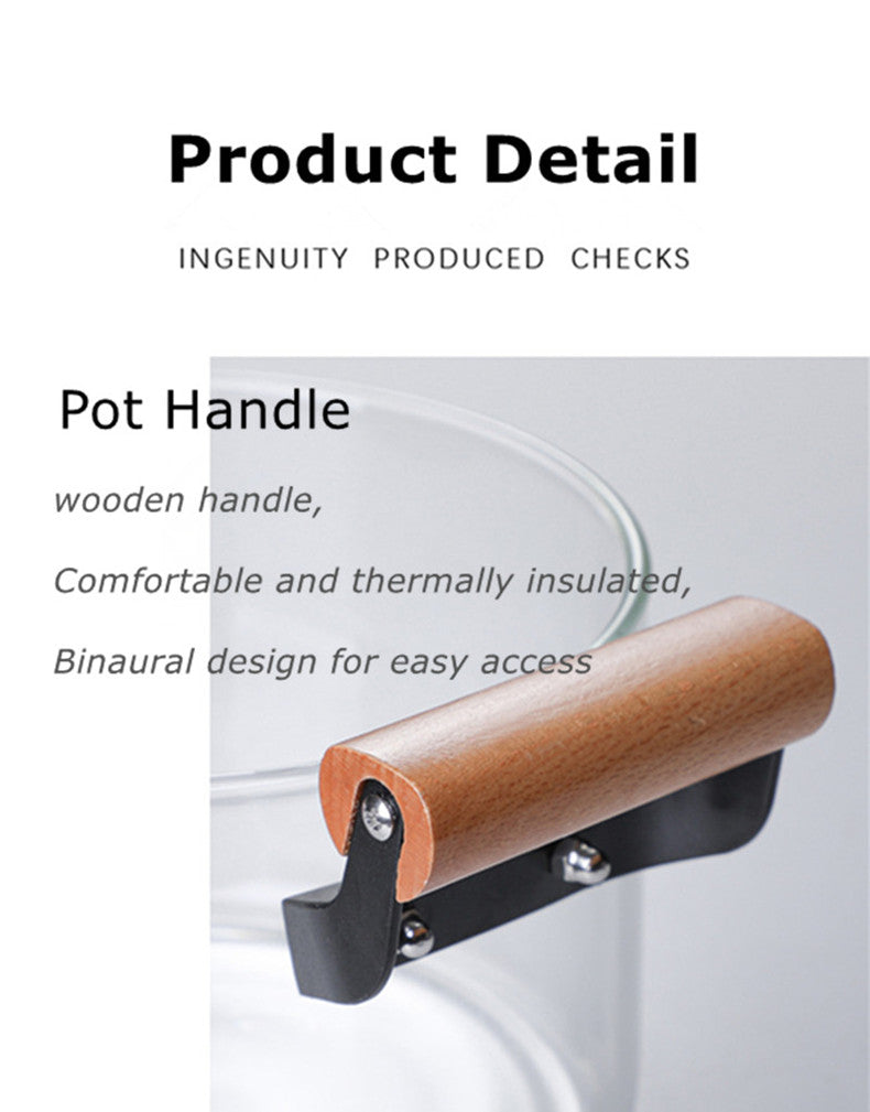 Heat Resistant Borosilicate Glass Cooking Pot