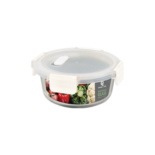 Double Lock Glass Food Container – 450ml  | Thailand Made