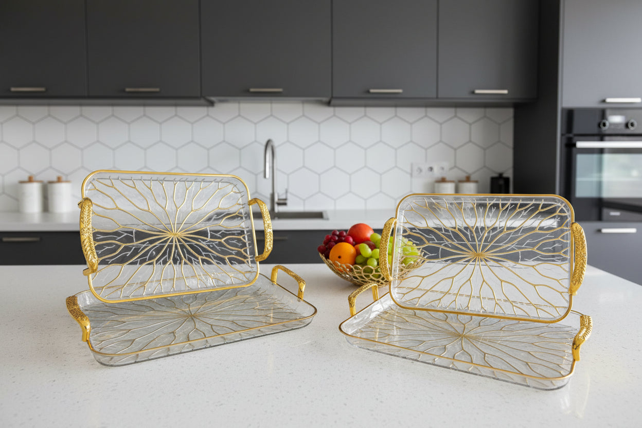 Golden Branch Food Service Tray Set (3-Piece)