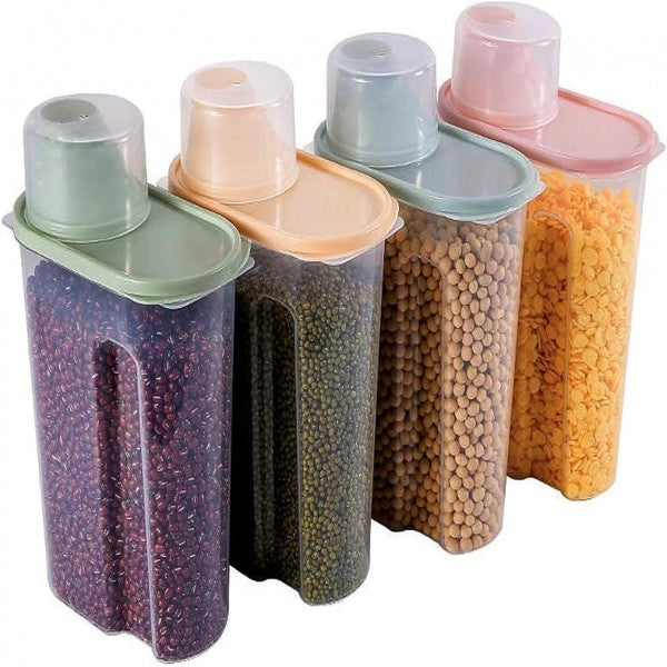 Airtight Cereal & Grain Storage Containers with Measuring Cup