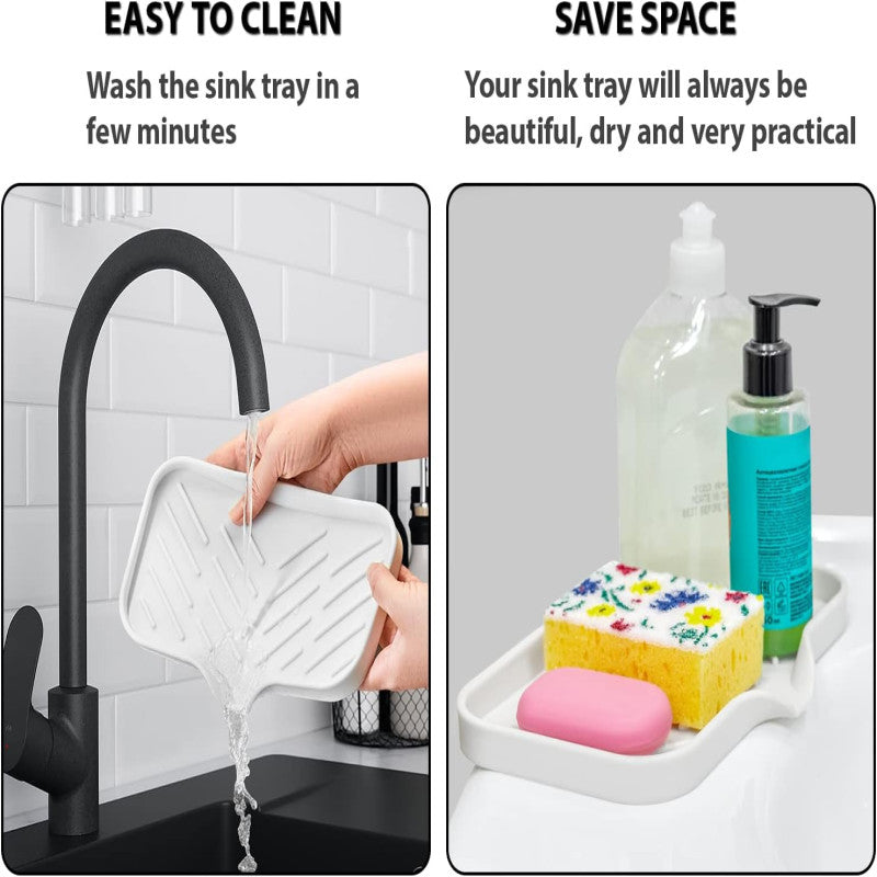 Self-Draining Silicone Soap Dish & Sink Tray