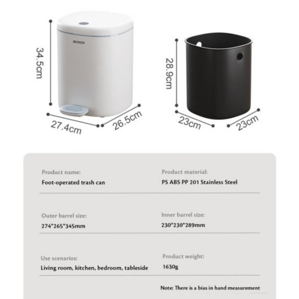 Ecoco 12L Foot-Operated Trash Bin