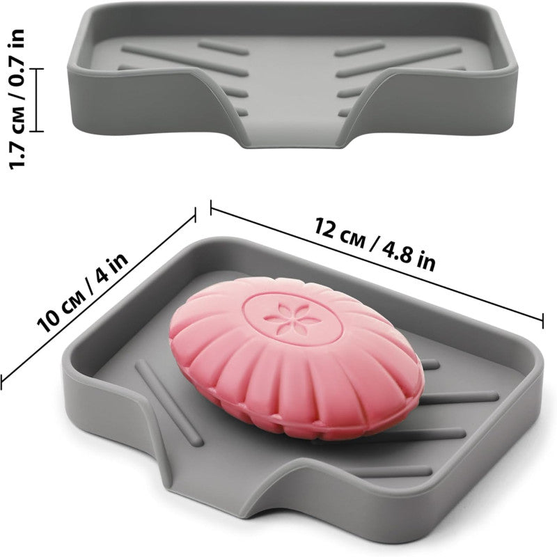 Self-Draining Silicone Soap Dish & Sink Tray