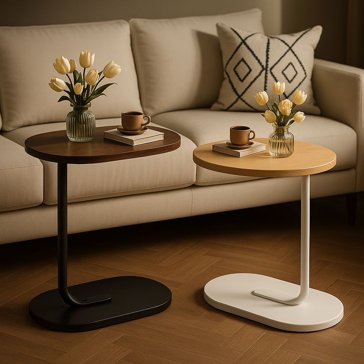 Modern C-Shaped Side Table | Space-Saving Sofa & Bedside Companion