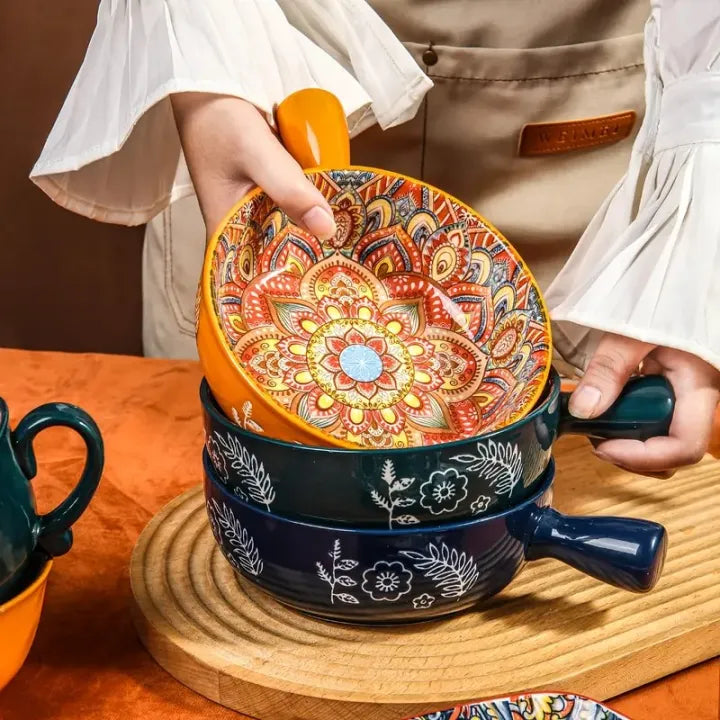 6” Ceramic Handle Bowl – Premium Printed Design
