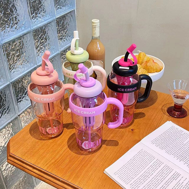 Ice Cream Cup with Straw