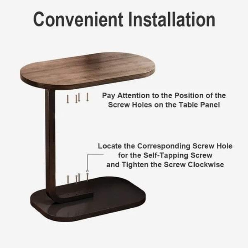 Modern C-Shaped Side Table | Space-Saving Sofa & Bedside Companion