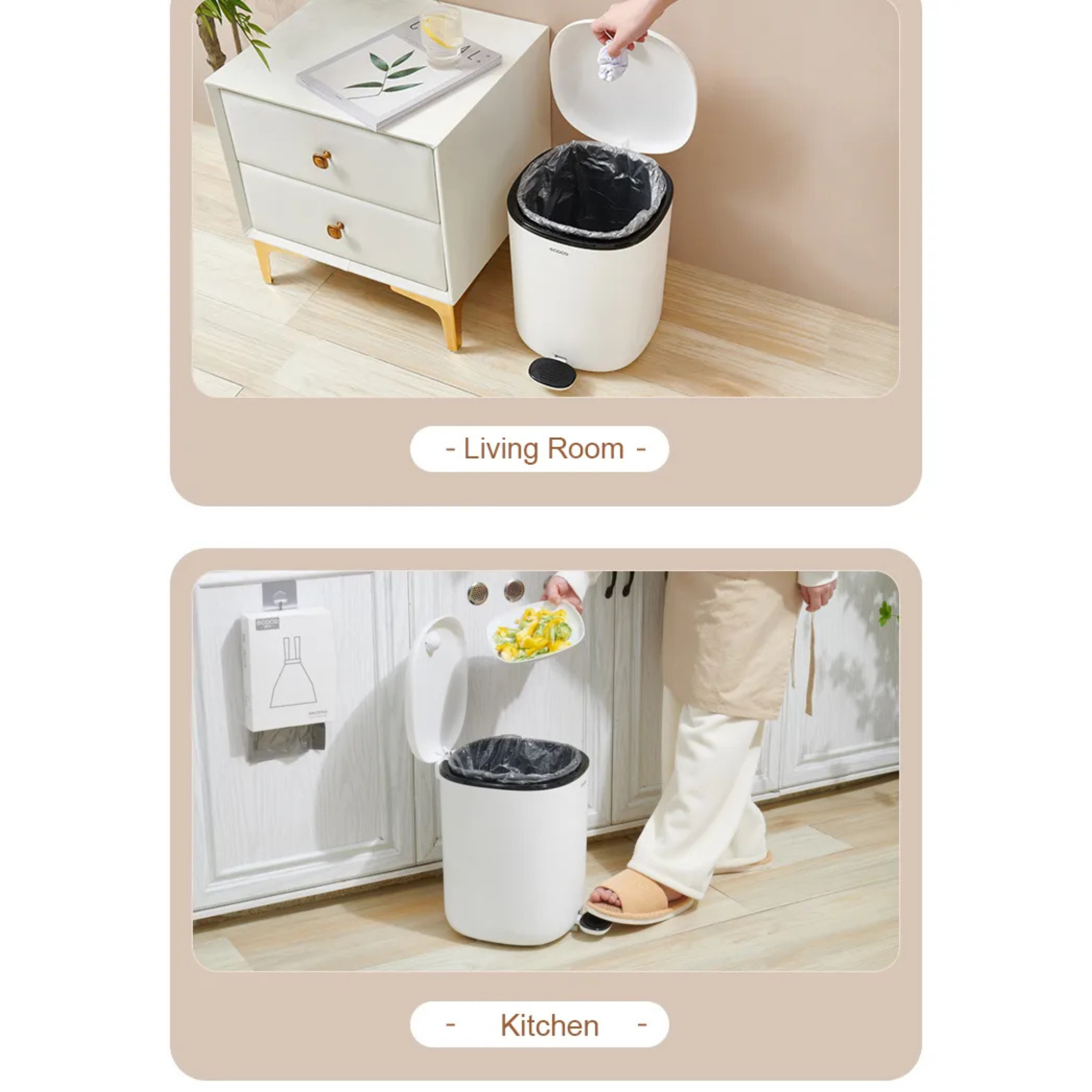 Ecoco 12L Foot-Operated Trash Bin