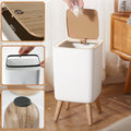 Indoor Trash Bin with Wooden Feet – 7L