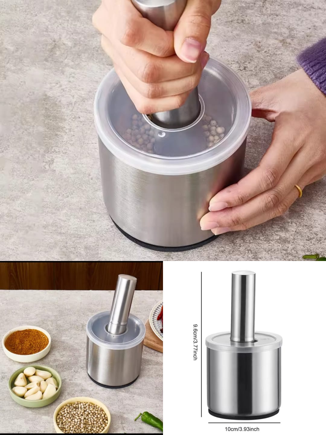 Stainless Steel Household Mashing Jar – Multifunction Mortar & Pestle Set
