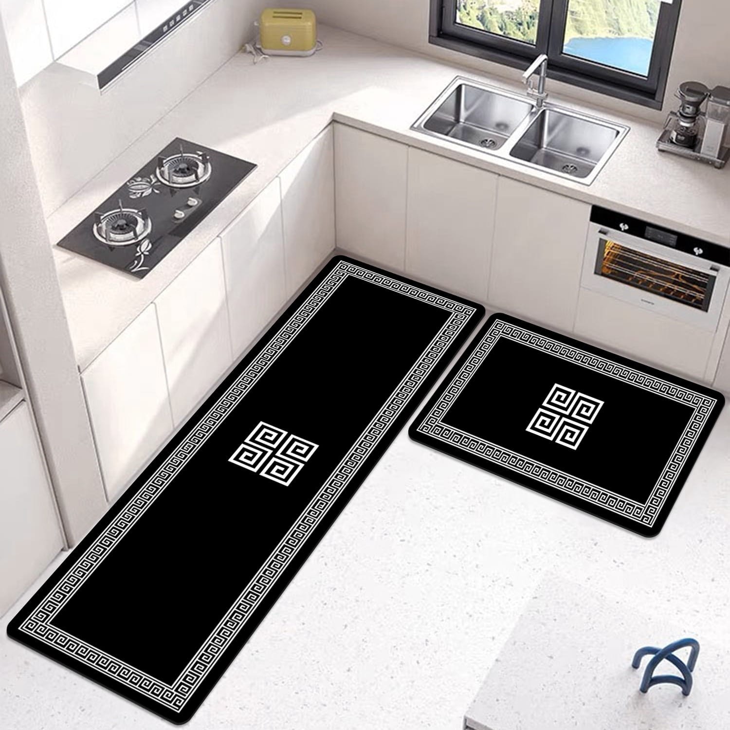 2-Piece Premium Quality Large Runner & Mat Set – Elegant Napa Leather Finish with Anti-Slip Base