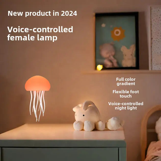 Aesthetic Gradient Swimming Jellyfish Lamp