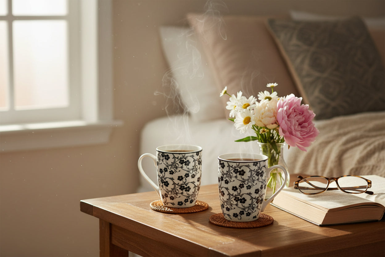 Danny Home Blue Floral Ceramic Mug