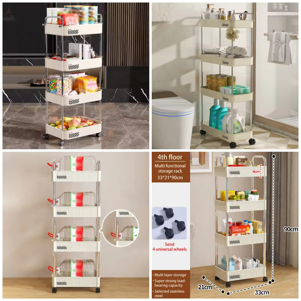 4-Layer Storage Rack Trolley