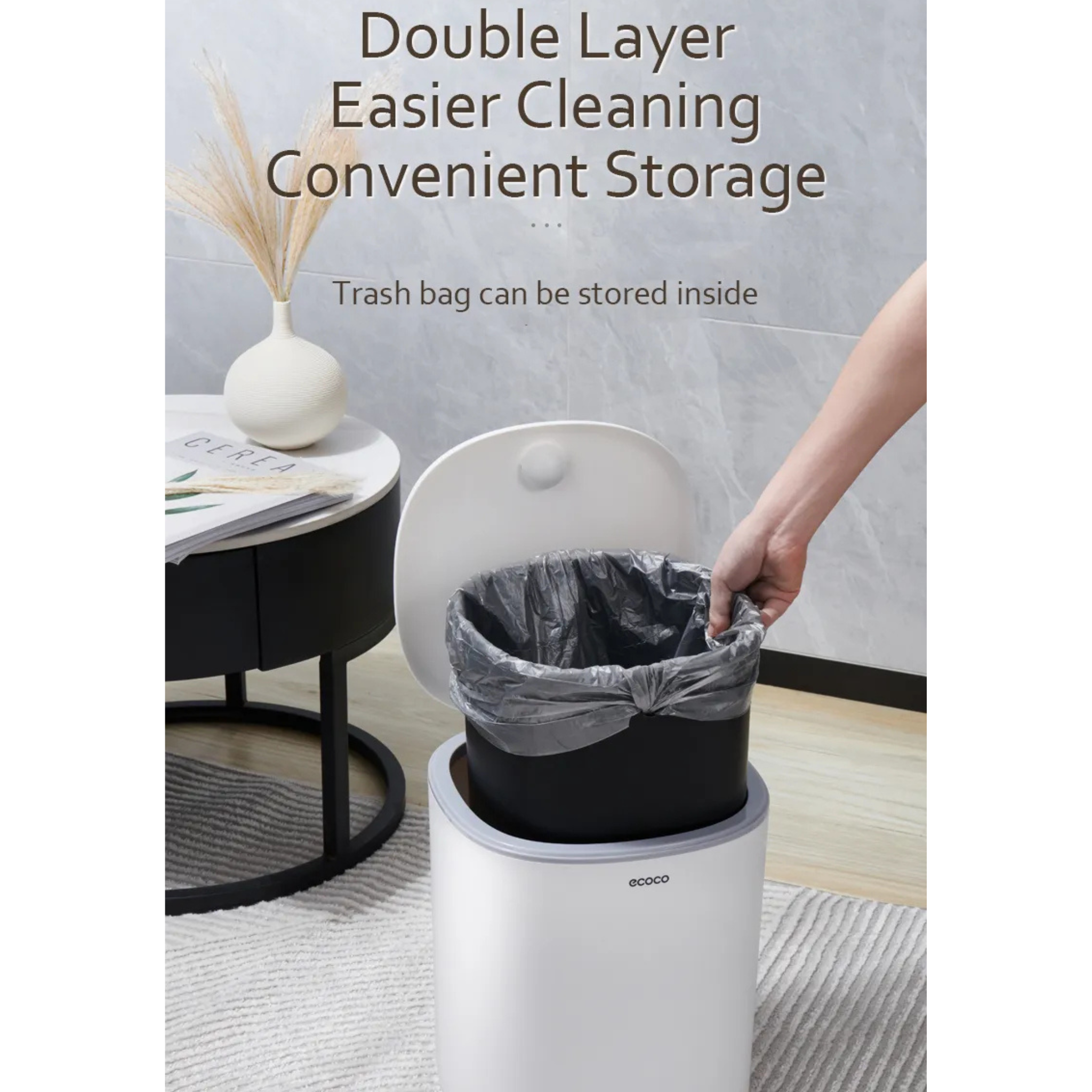 Ecoco 12L Foot-Operated Trash Bin