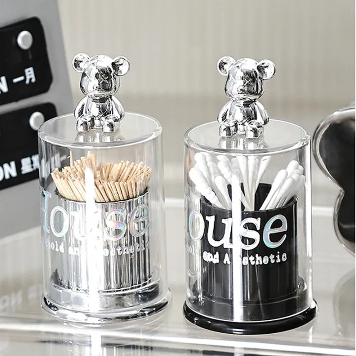 2 Pcs Bear Topped Transparent Organizer