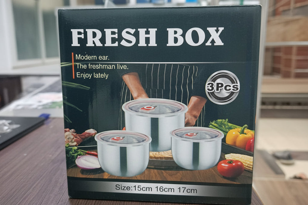 FRESH BOX Premium Stainless Steel Airtight Food Storage Container Set
