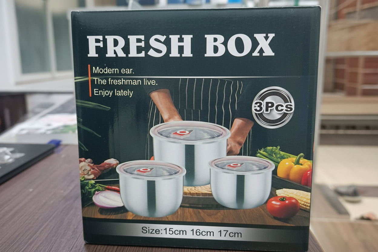 FRESH BOX Premium Stainless Steel Airtight Food Storage Container Set
