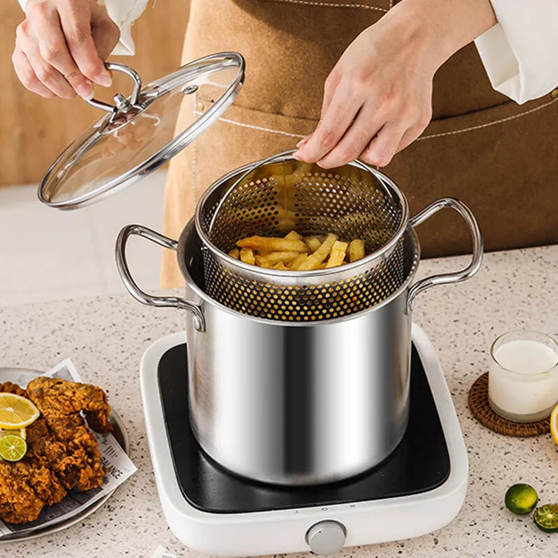 Stainless Steel Induction Pasta Pot with Steamer Insert & Lid – 3.5L