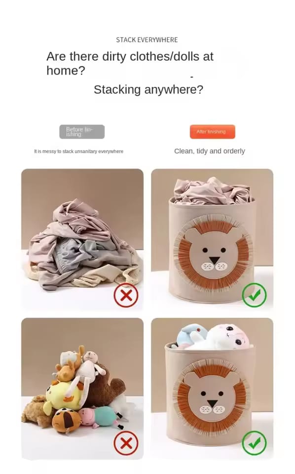 Animal-Themed Felt Storage Basket