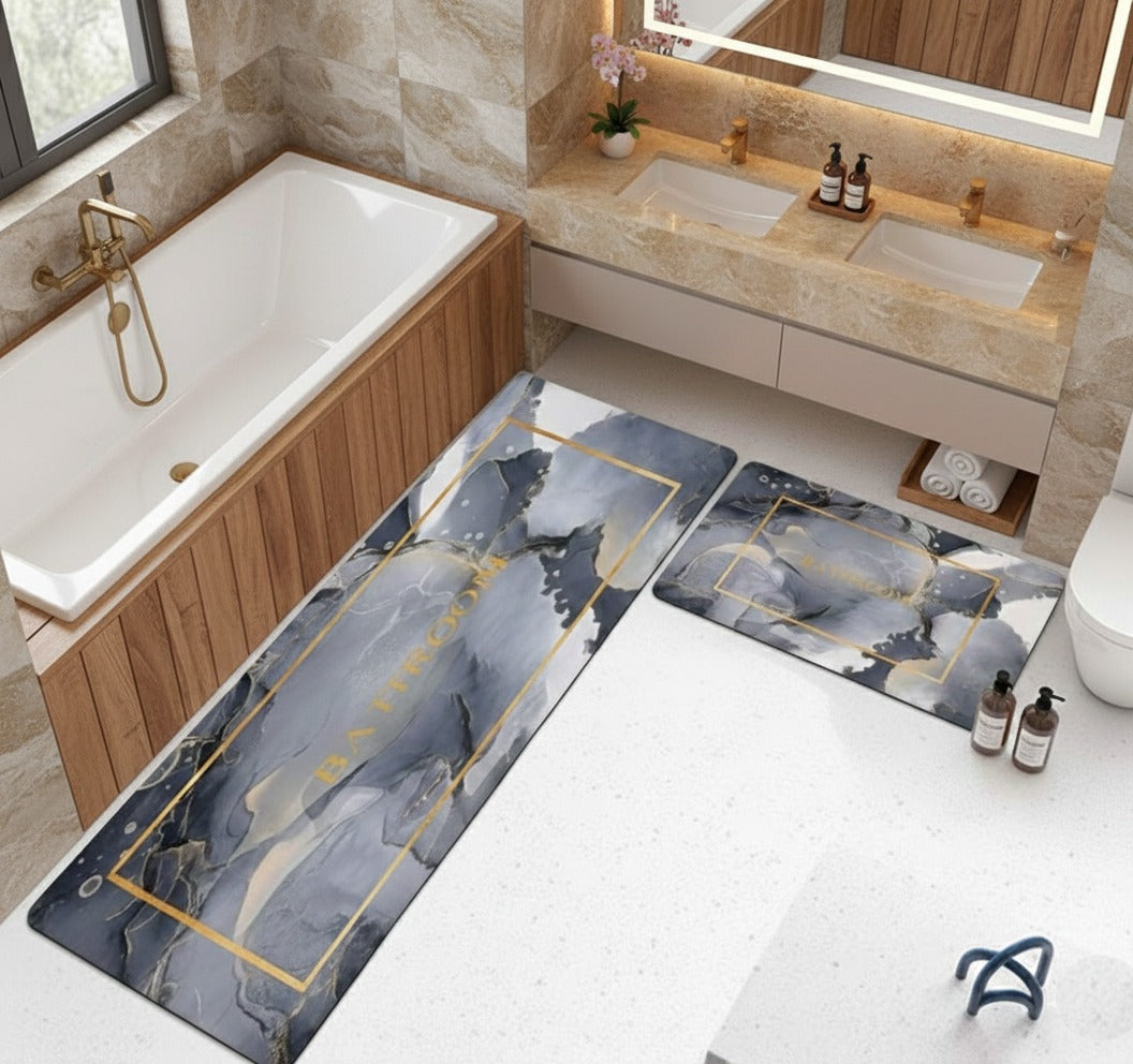 2-Piece Premium Quality Large Runner & Mat Set – Elegant Napa Leather Finish with Anti-Slip Base