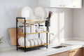 3-Layer Iron Dish Rack with Side Holder