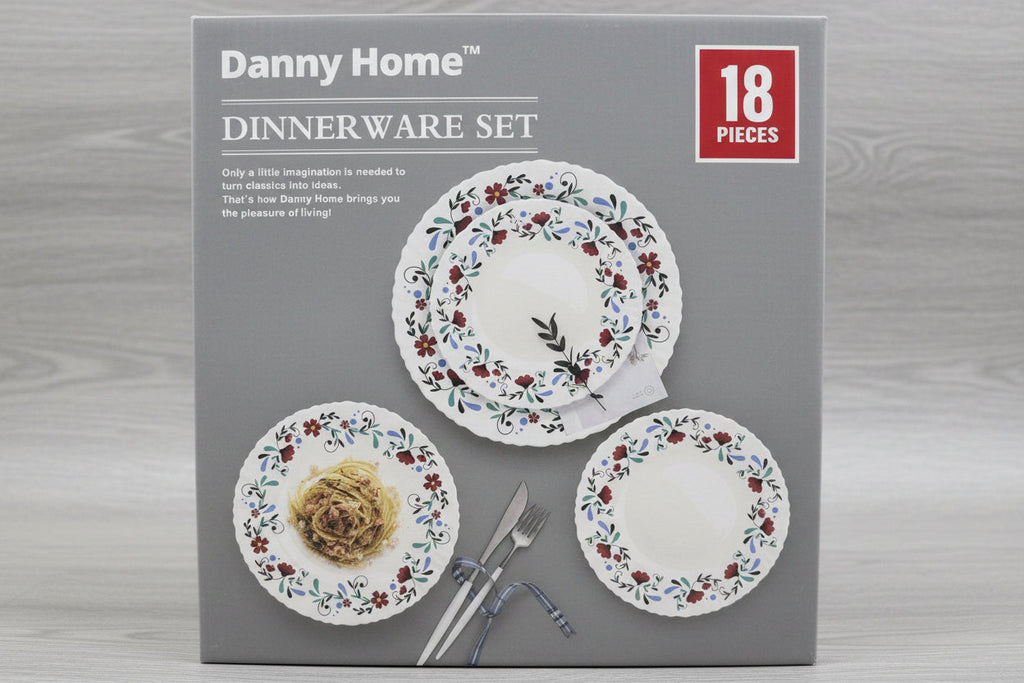 Danny Home Dinnerware Set – 18 Pieces Floral Design