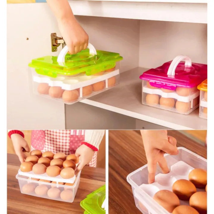 24 Grid Egg Holder Double Layer Storage Box