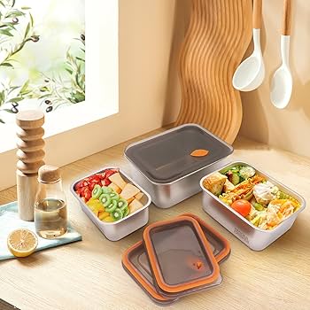 Premium Stainless Steel Airtight Food Storage Containers – Set of 3