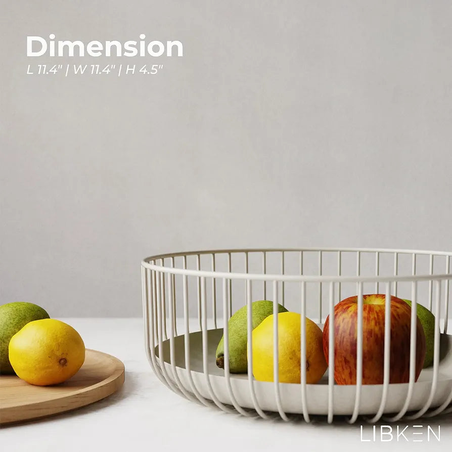 Metal Wire Mesh Fruit Basket with Wooden Lid (Fly-Proof)