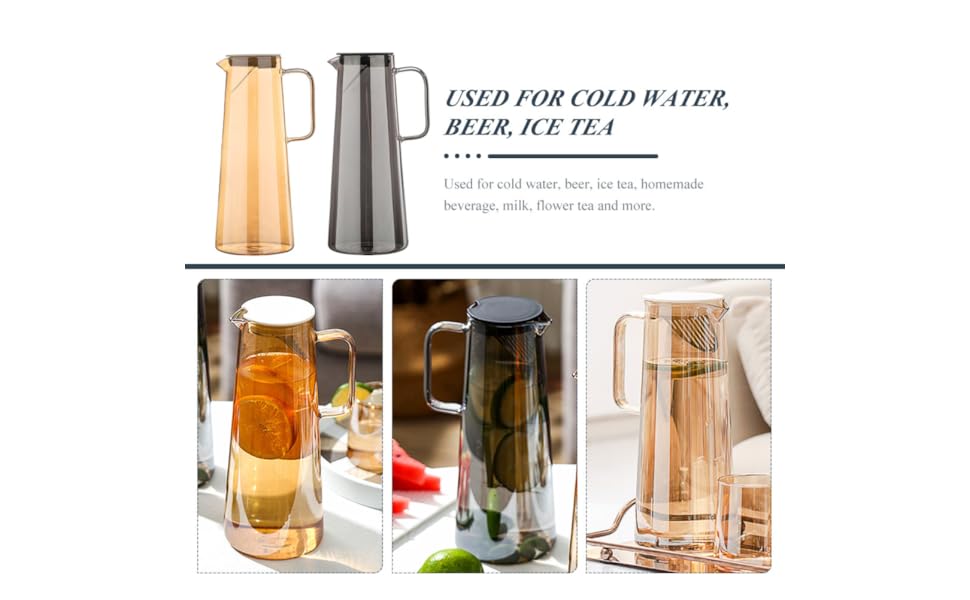 Modern 1800ml Glass Water Pitcher with Stainless Steel Filter