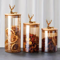 Luxury 3pcs Sealed Jar Set – Deer Head Borosilicate Glass Jars with Lids