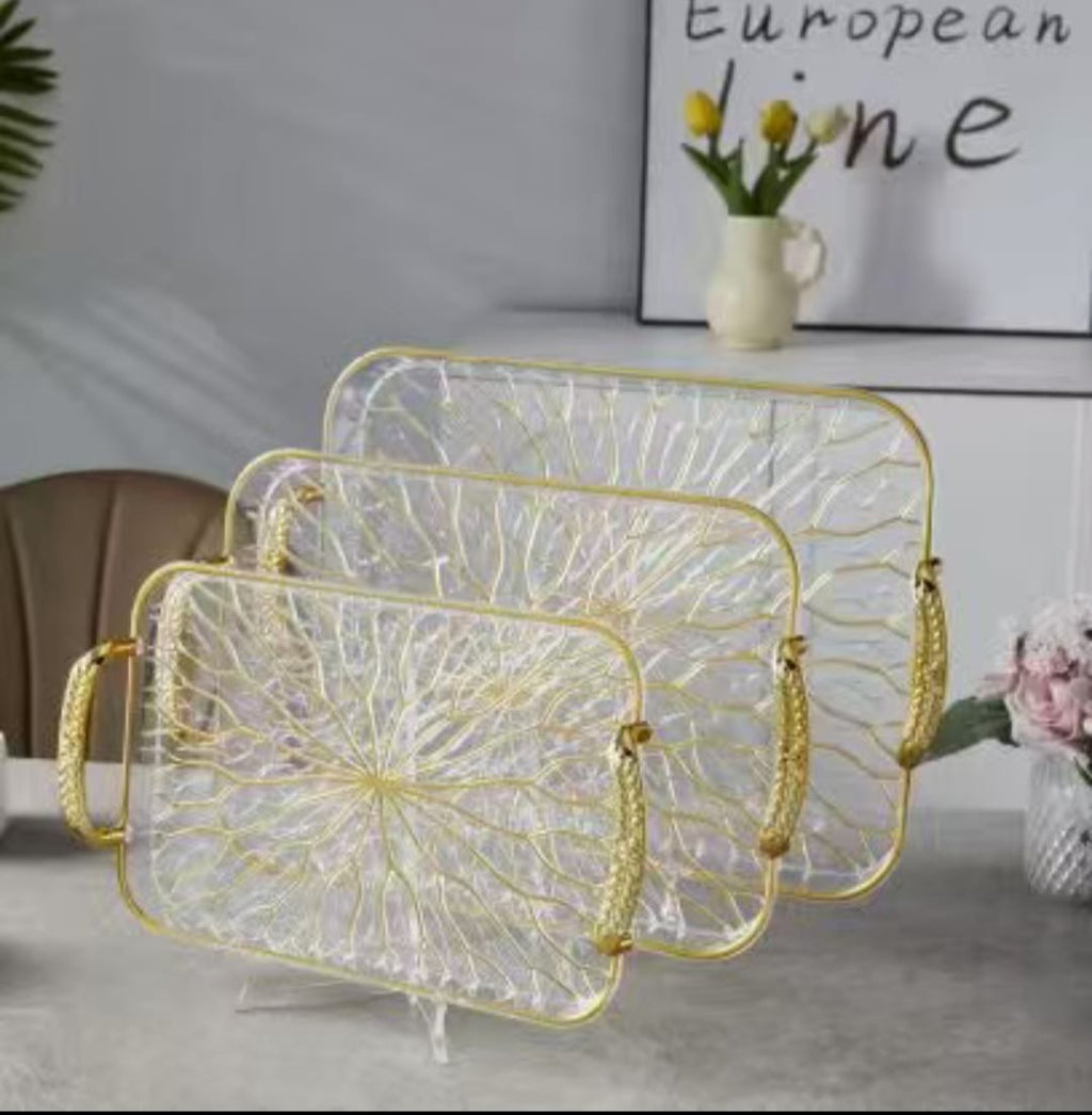Golden Branch Food Service Tray Set (3-Piece)