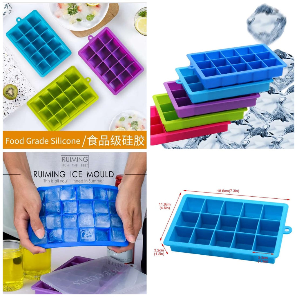 15-Grid Ice Cube Tray with Lid