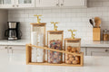 Luxury Deer Lid Storage Jar Set (3 Pcs with Wooden Stand)