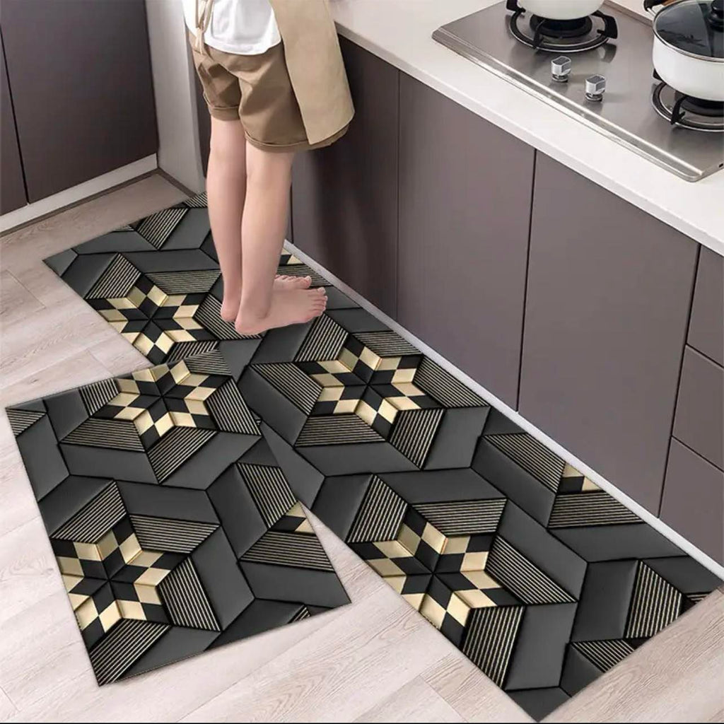 2-Piece Premium Quality Large Runner & Mat Set – Elegant Napa Leather Finish with Anti-Slip Base
